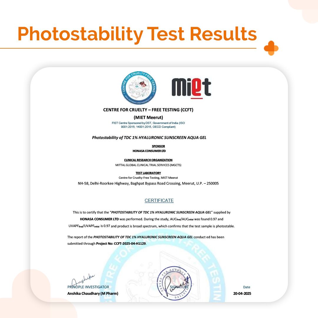 1% Hyaluronic Sunscreen Aqua Gel In Vivo Tested (ISO 24444:2019 Certified, CTRI/2025/02/080287) for Broad Spectrum & Blue Light Protection for Oily, Dry, Acne-prone Skin (Pack of 2)