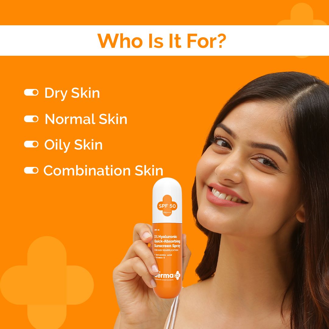 1% Hyaluronic Quick-Absorbing Sunscreen Spray with Hyaluronic Acid & Vitamin E - 100 ml