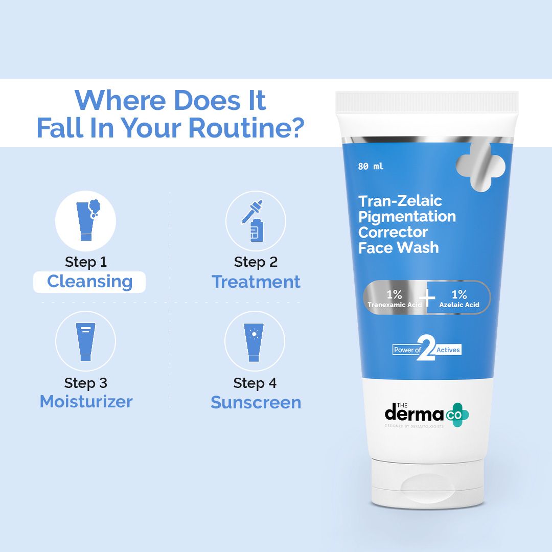 Tran-Zelaic Pigmentation Corrector Face Wash with Tranexamic Acid & Azelaic Acid - 80 ml