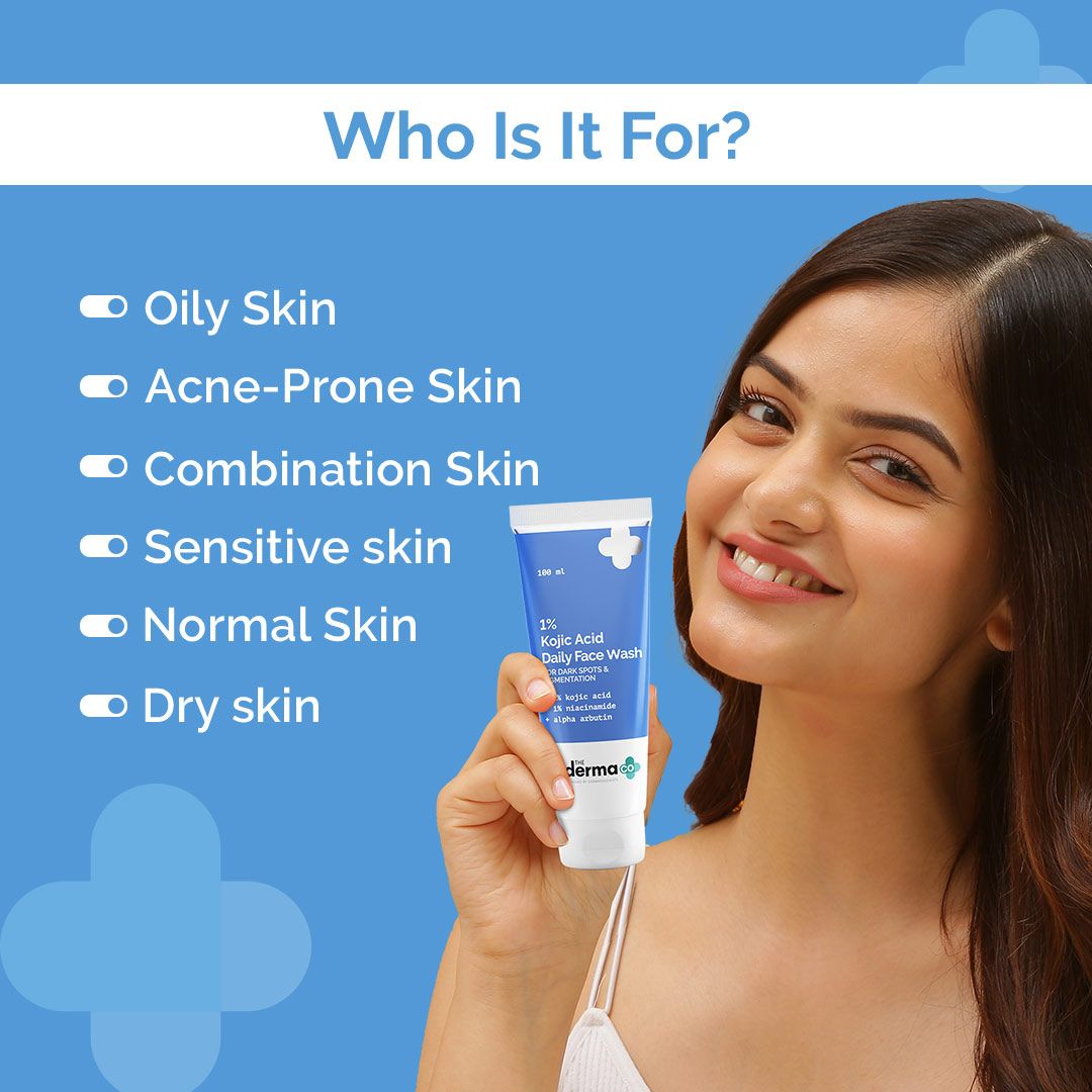 1% Kojic Acid Face Wash with Niacinamide & Alpha Arbutin For Dark Spots & Pigmentation - 100ml (Pack of 2)