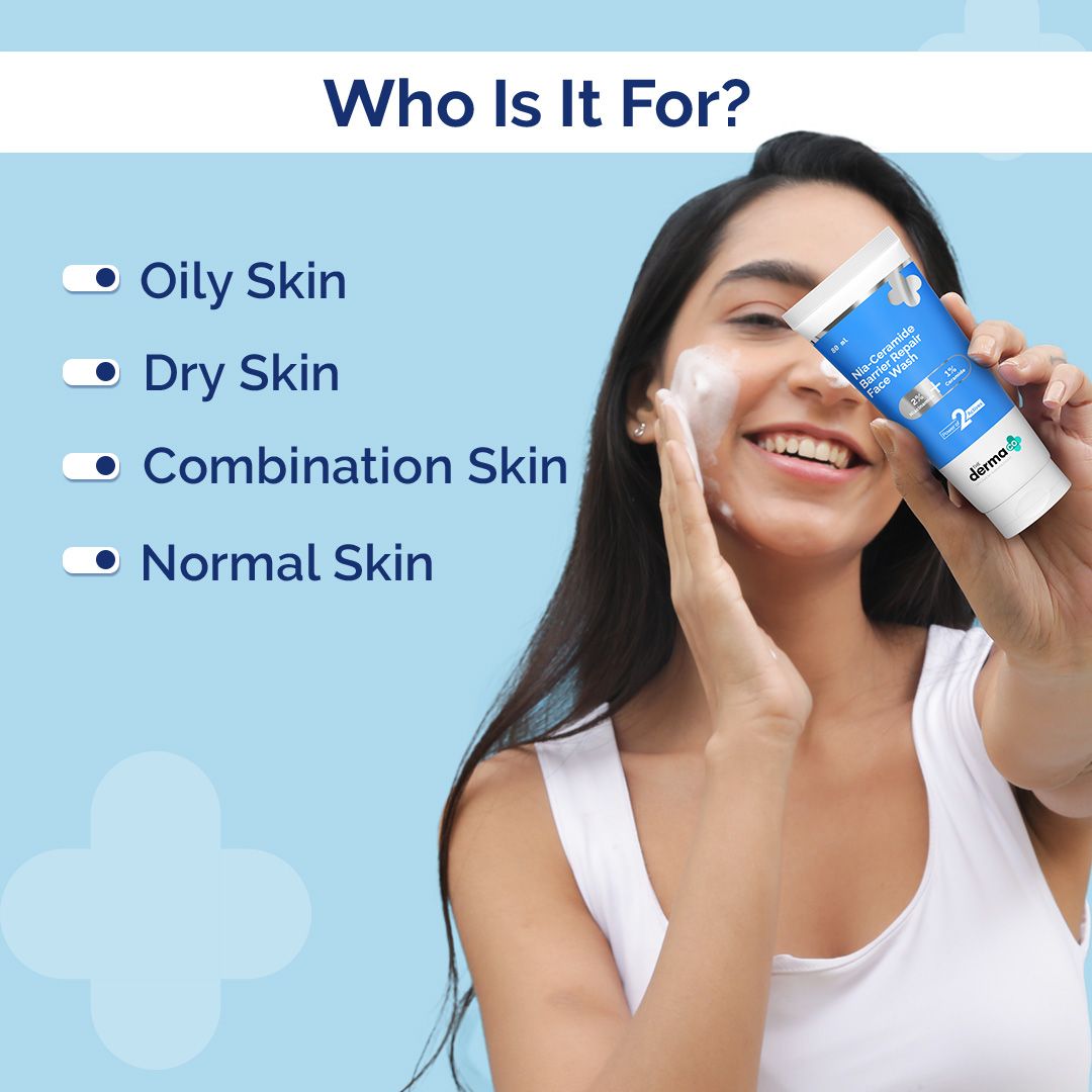 Nia-Ceramide Barrier Repair Face Wash with 2% Niacinamide and 1% Ceramide - 80ml