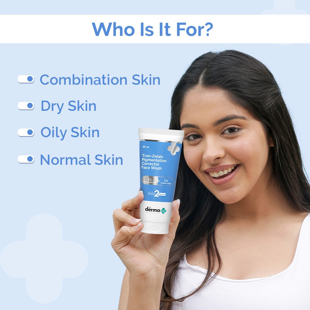Tran-Zelaic Pigmentation Corrector Face Wash with Tranexamic Acid & Azelaic Acid - 80 ml