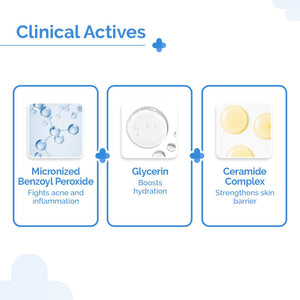 the derma co face wash with benzoyl peroxide, glycerin, ceramides
