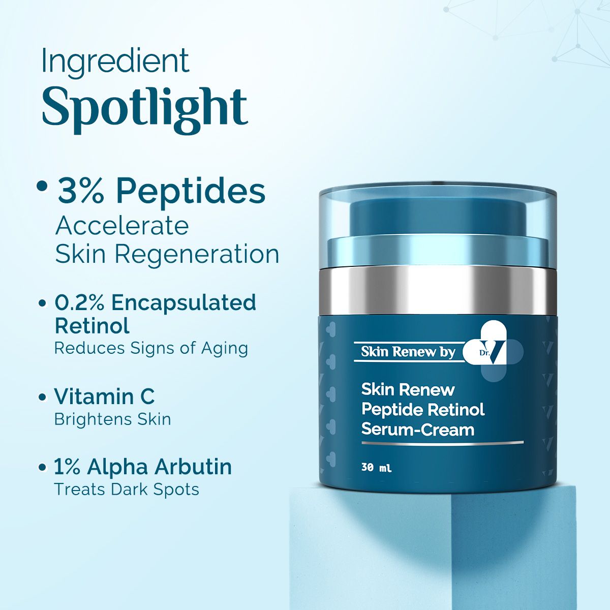 The Derma Co. X Dr V Skin Renew Peptide Retinol Serum-Cream with Peptide & Retinol - 30 ml