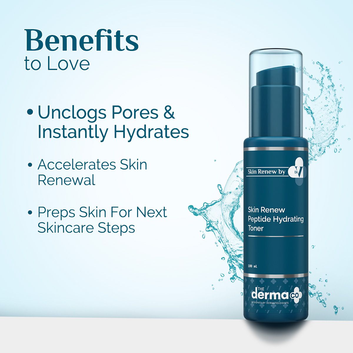 The Derma Co. X Dr V Skin Renew Peptide Hydrating Toner with Peptide & Hyaluronic Acid - 100 ml