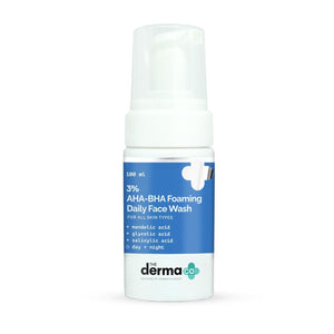 the derma co 3% aha-bha foaming face wash 