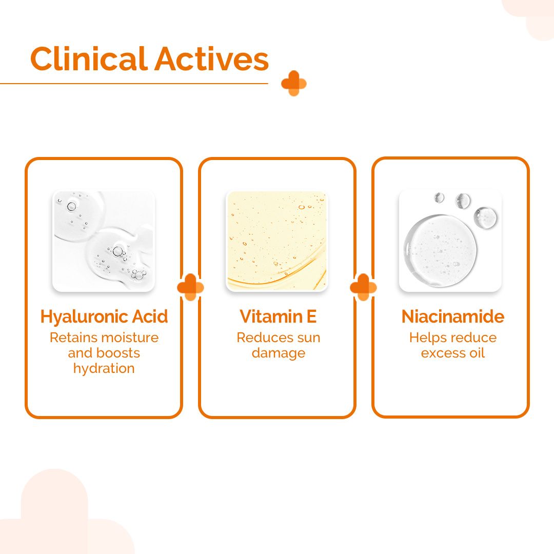 1% Hyaluronic Sunscreen Aqua Gel In-Vivo Tested (ISO 24444:2019 Certified, CTRI/2025/02/080287) with SPF 50 & PA++++ - 80g