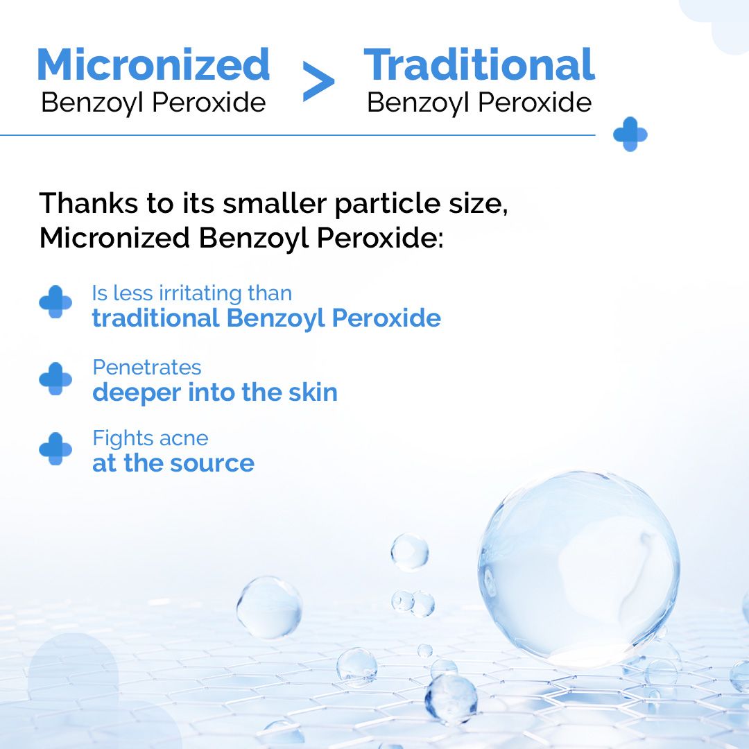 2.5% Benzoyl Peroxide Gel Face Wash with Glycerin & Allantoin for Active Acne - 100 ml