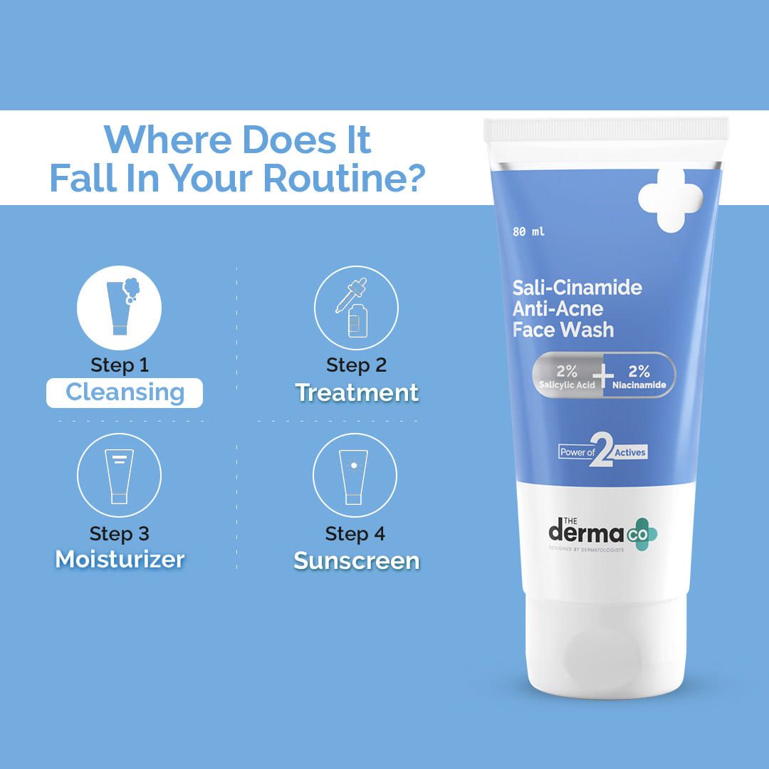 Sali-Cinamide Anti-Acne Face Wash with 2% Salicylic Acid & 2% Niacinamide - 80ml