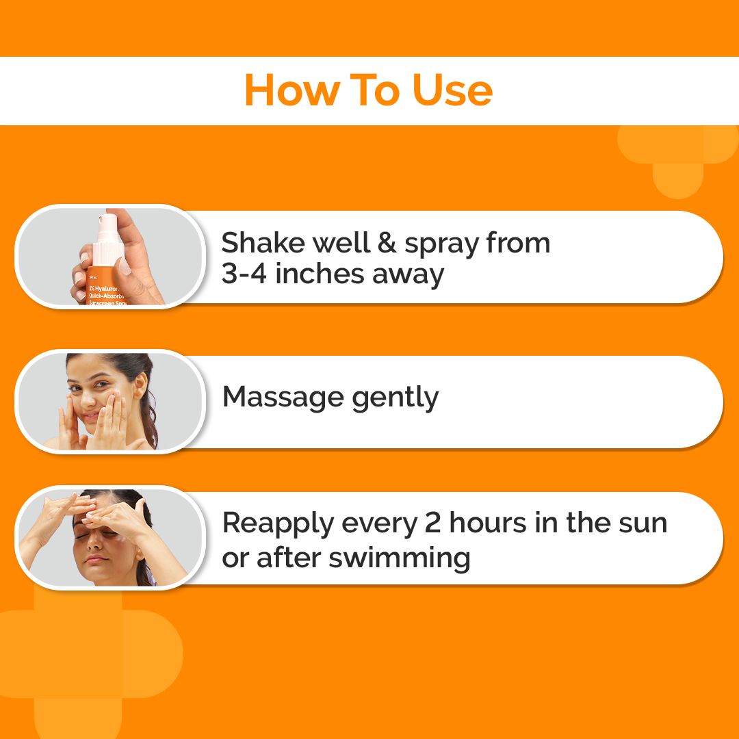 1% Hyaluronic Quick-Absorbing Sunscreen Spray with Hyaluronic Acid & Vitamin E - 100 ml