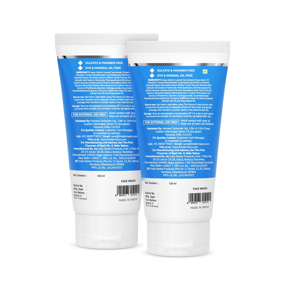 2% Sali-Cinamide Anti-Acne Face Wash with 2% Salicylic Acid & 2% Niacinamide - 150ml (Pack of 2)