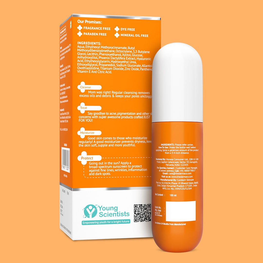 1% Hyaluronic Quick-Absorbing Sunscreen Spray with Hyaluronic Acid & Vitamin E - 100 ml