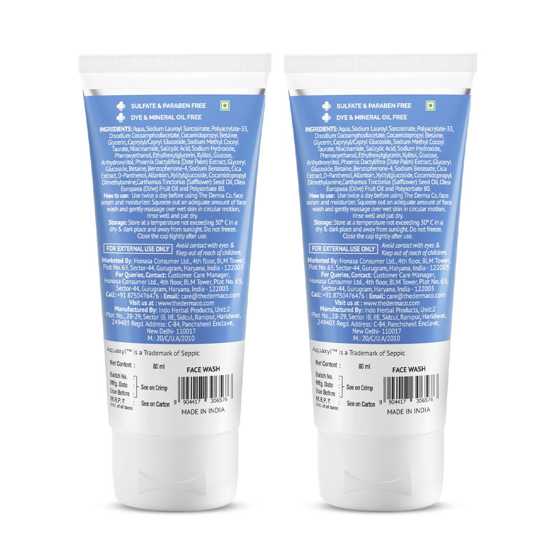 Sali-Cinamide Anti-Acne Face Wash with 2% Salicylic Acid & 2% Niacinamide - 80ml(Pack of 2)