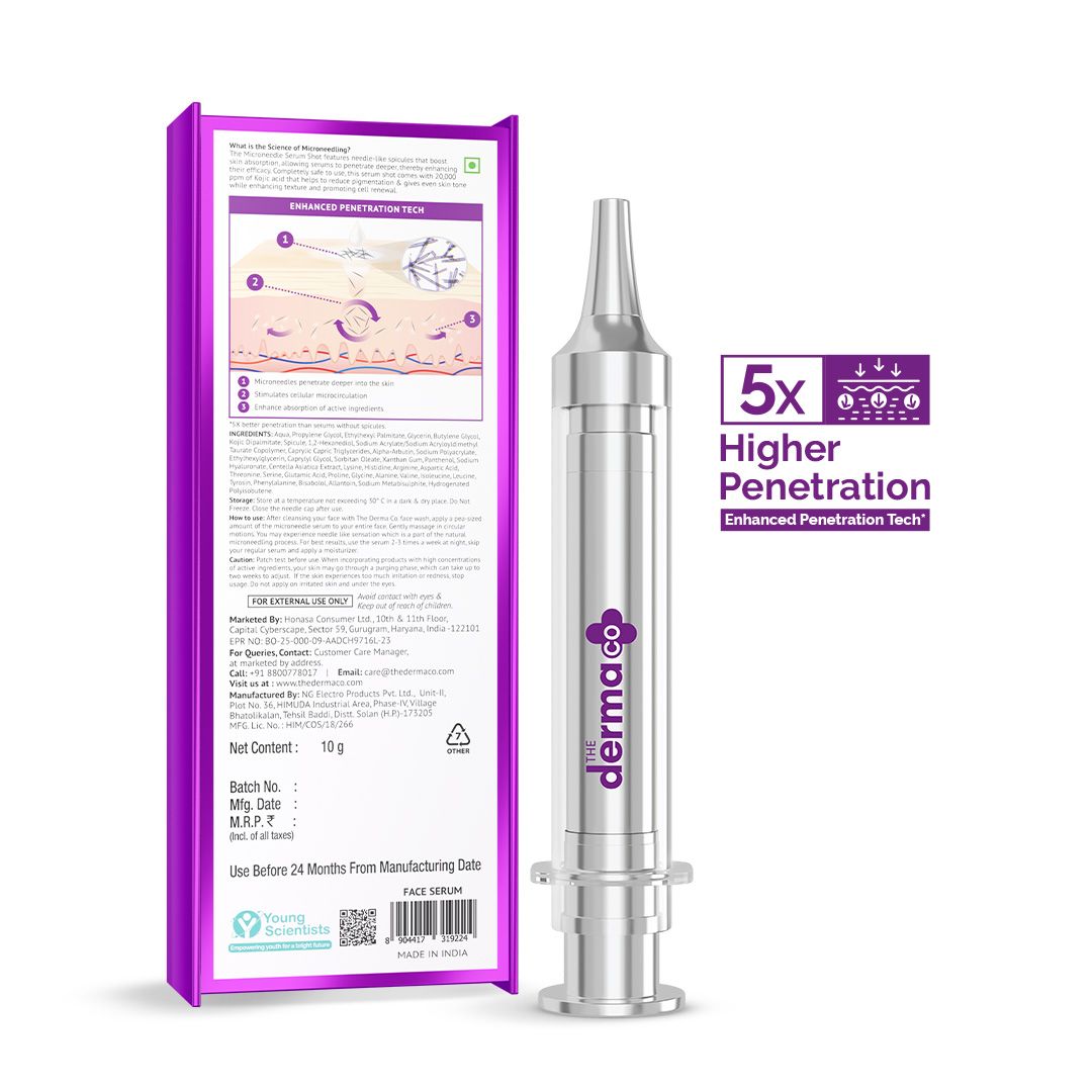 20000 PPM Kojic Acid Microneedle Serum Shot for Pigmentation Correction & Skin Renewal - 10 g