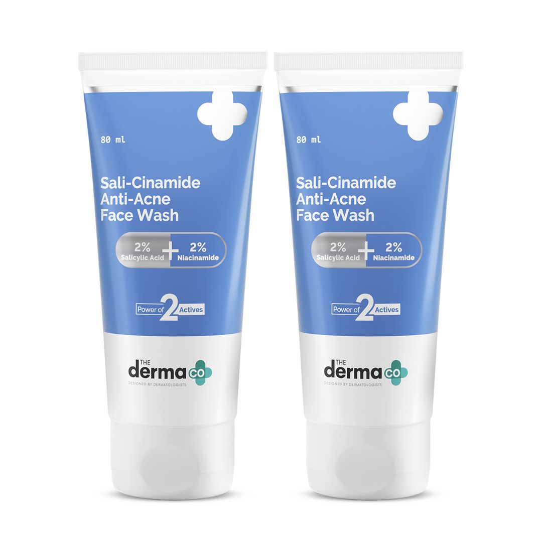 Sali-Cinamide Anti-Acne Face Wash with 2% Salicylic Acid & 2% Niacinamide - 80ml(Pack of 2)