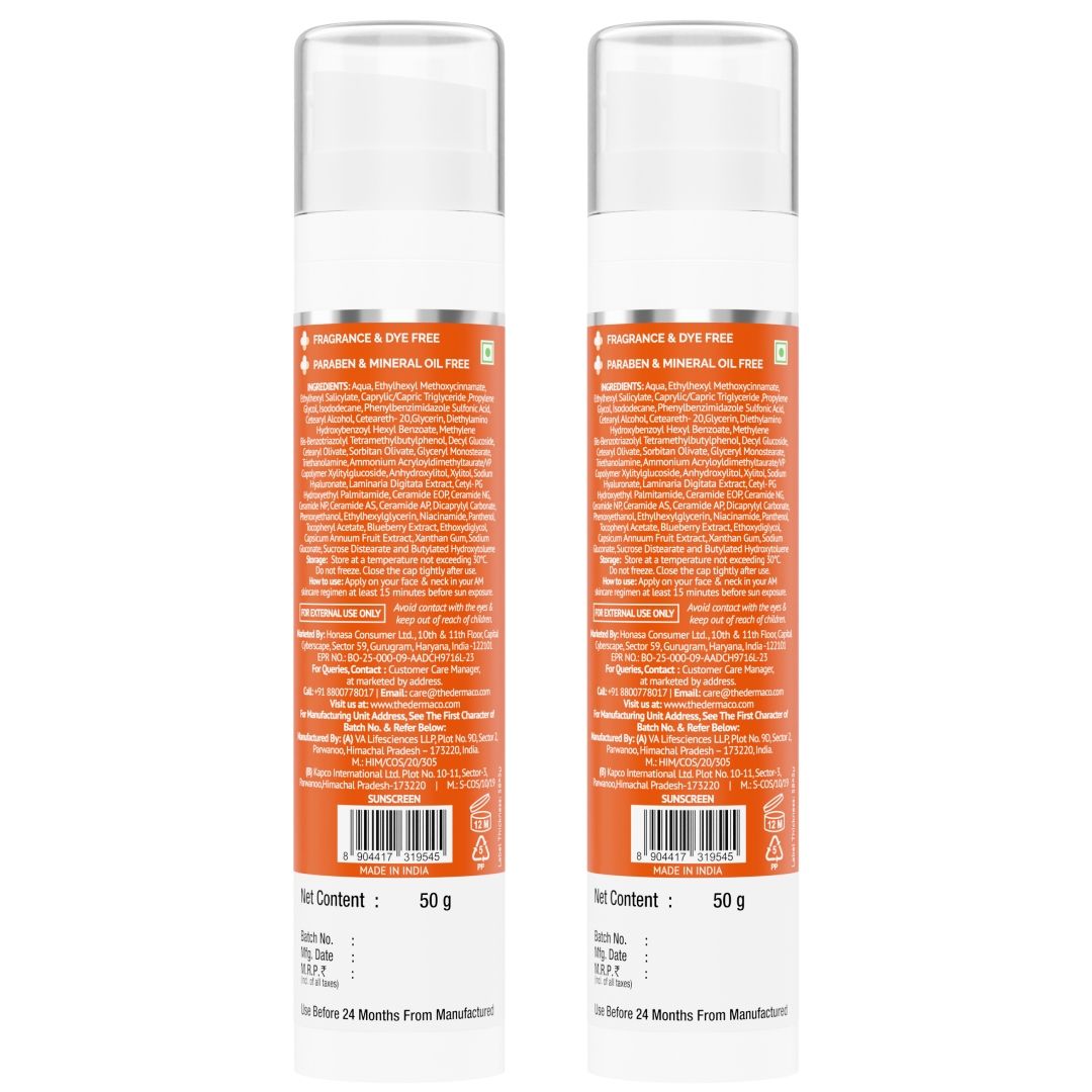 1% Hyaluronic Sunscreen Hydrating Gel with SPF 50 PA++++ - 50 g (Pack of 2)