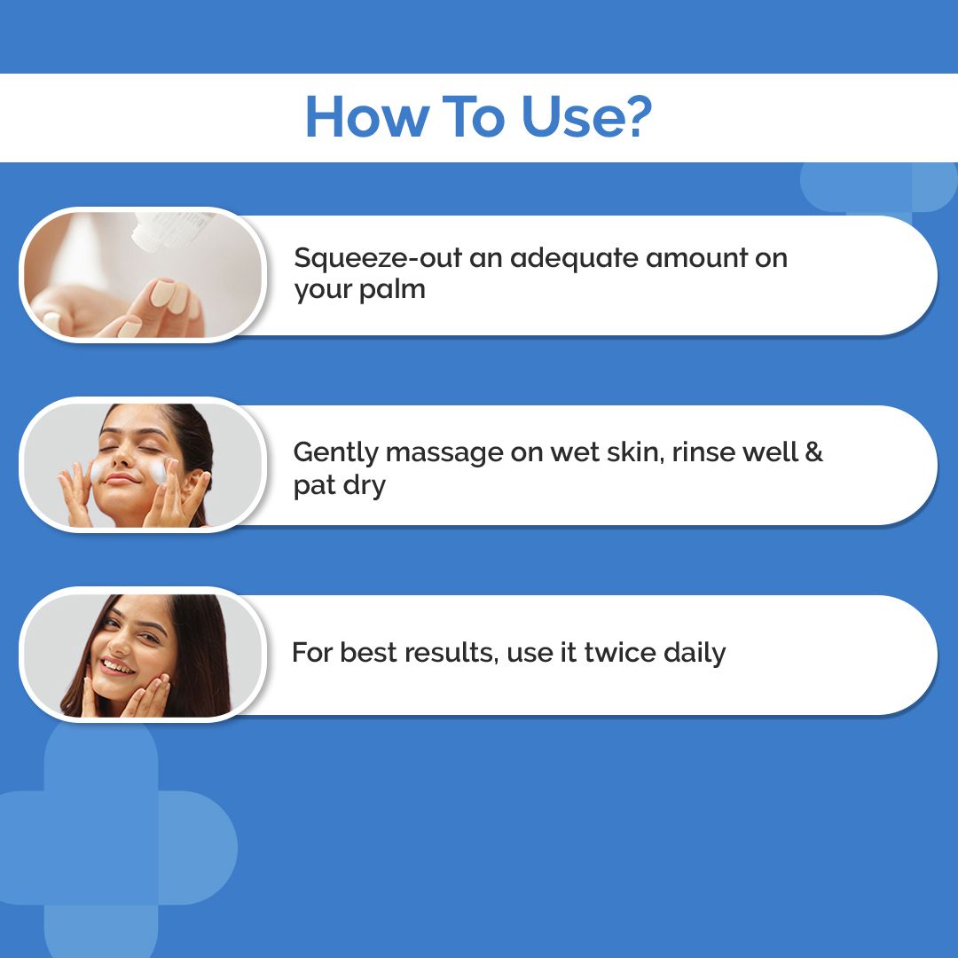 Oil-Free Daily Face Wash With Hyaluronic Acid, Glycolic Acid & Multivitamins for Clear & Hydrated Skin - 100ml