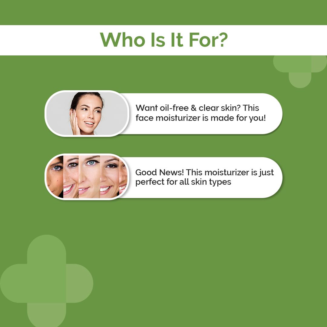 Oil-Free Daily Face Moisturizer With Hyaluronic Acid, Ceramides & Multivitamins for Non-Greasy & Hydrated Skin - 100g