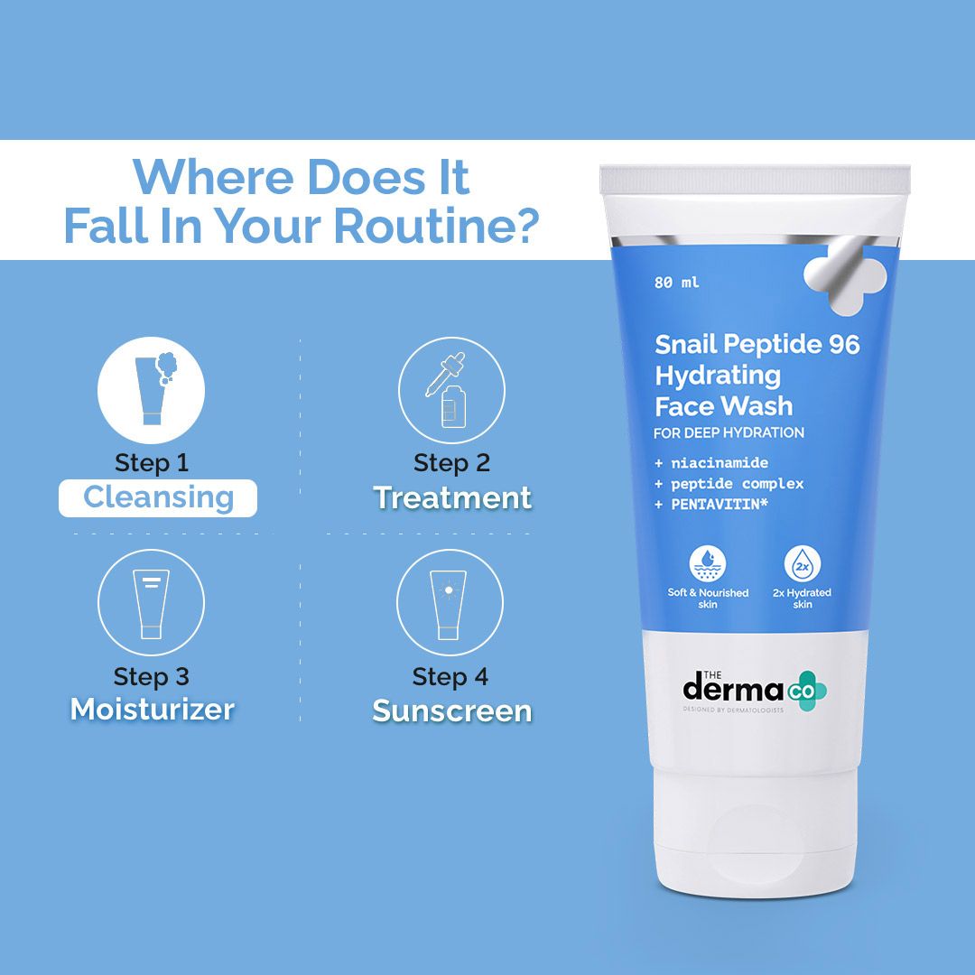 Snail Peptide 96 Hydrating Face Wash with Snail Mucin & Peptide Complex for Deep Hydration - 80 ml