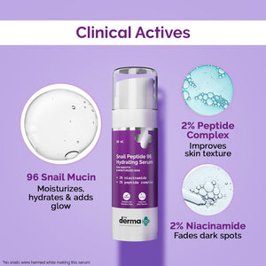 the derma co snail peptide 96 hydrating serum with niacinamide clinical actives