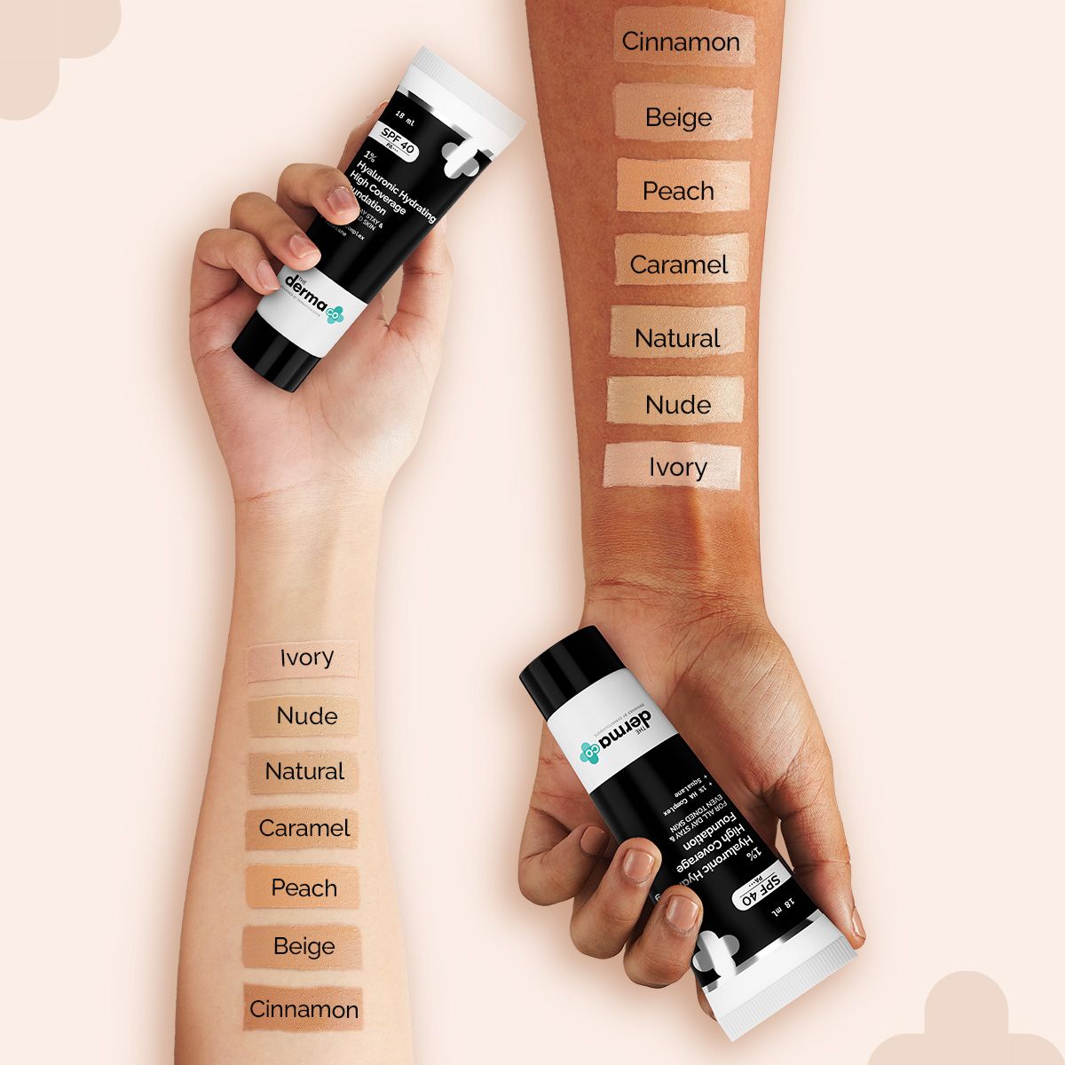 1% Hyaluronic Hydrating High Coverage Foundation - 18ml | Cinnamon